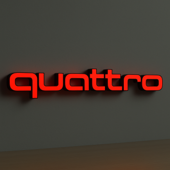Audi Quattro LED Light Box – Illuminated Logo Lettering Display