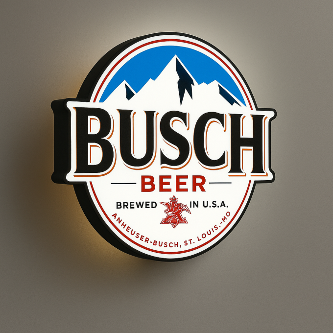 Busch Beer LED Light Box – Illuminated Bar Sign Display