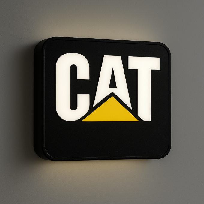 CAT LED Light Box – Industrial-Style Illuminated Display Sign