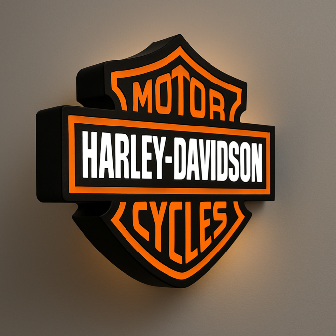 Harley-Davidson LED Light Box – Illuminated Motorcycle Display Sign - Image 3